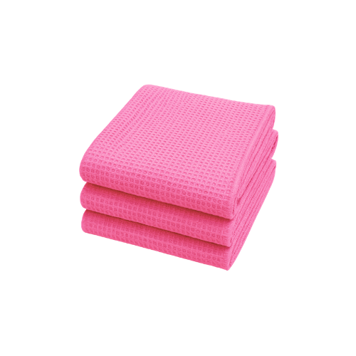 Large Pink Waffle Cloths - 3pk